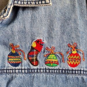 Vintage Holiday Denim Button-down